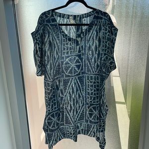 Burning torch sheer silk dress size m